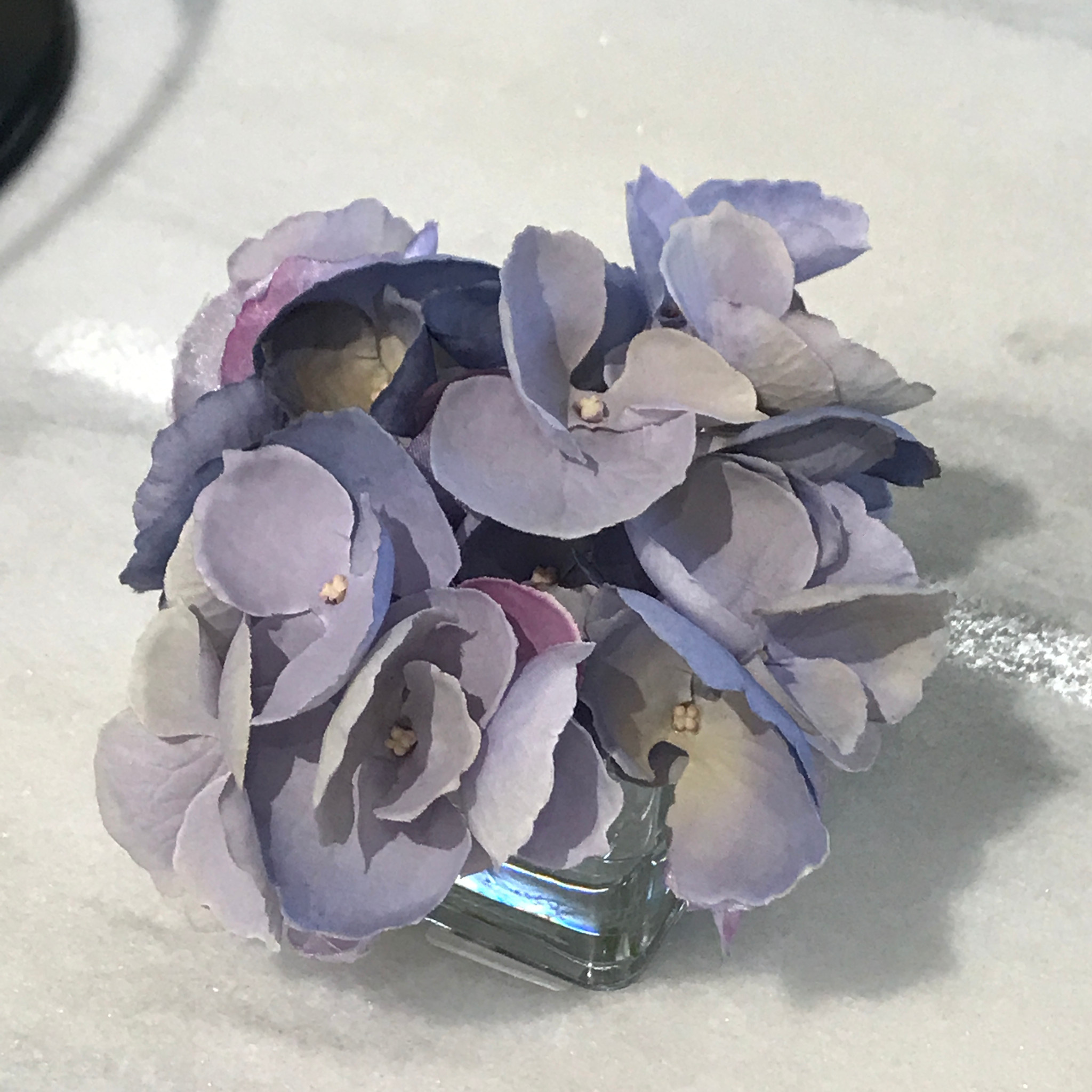 Hydrangea Votive-Faux Water (Purple Green)