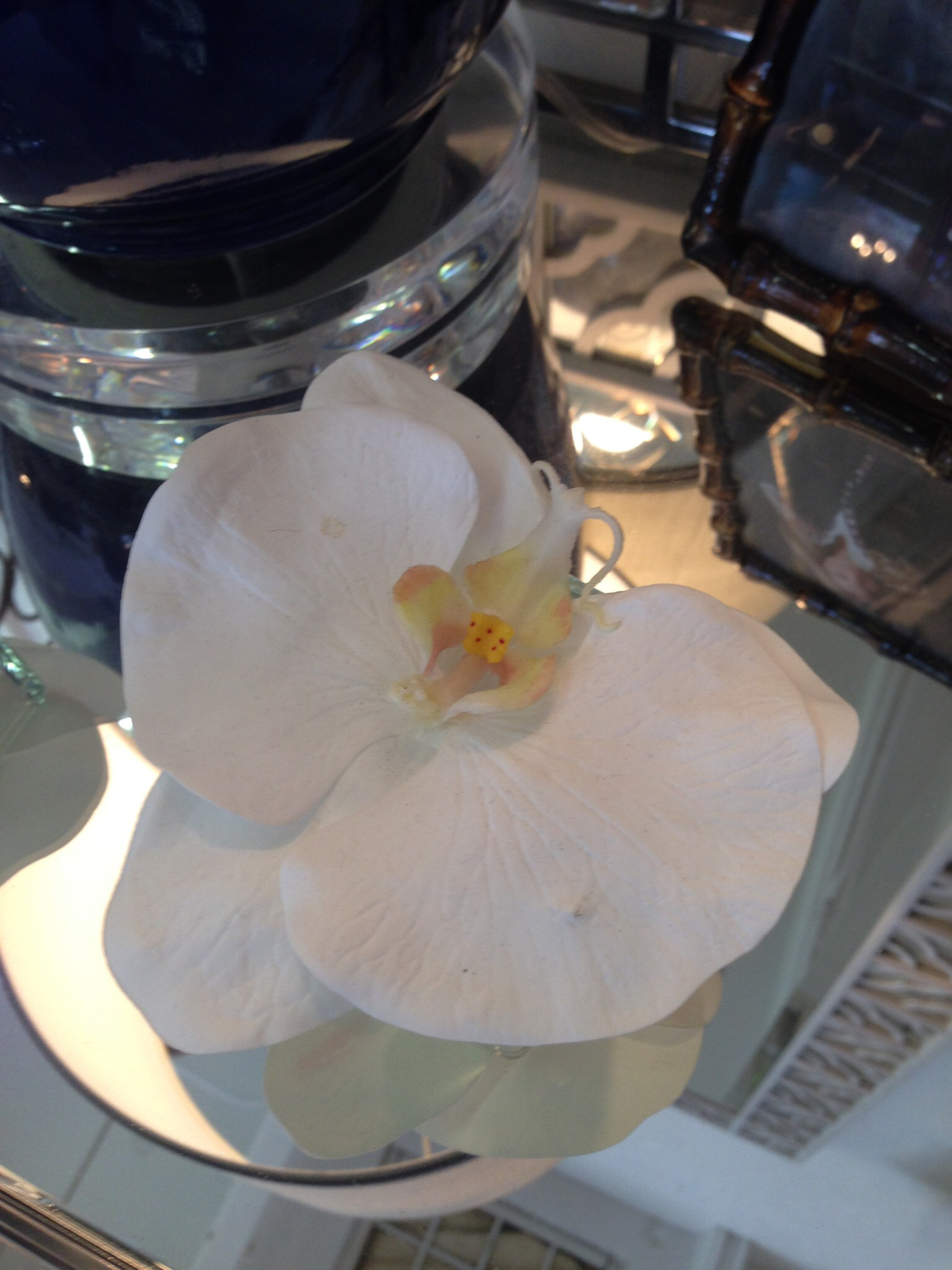 Phalaenopsis Orchid Votive-Faux Water (White)
