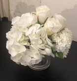Hydrangea, Rosebuds & Viburnum in 4"Cylinder (WH)