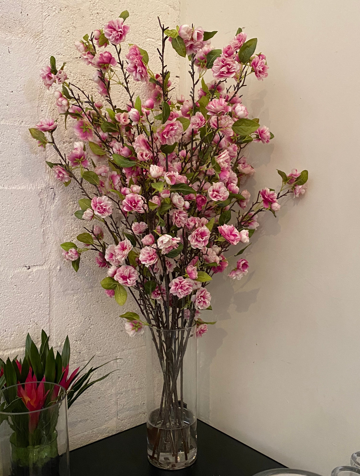 Cherry Blossom in Cylinder-Faux Water-Pink