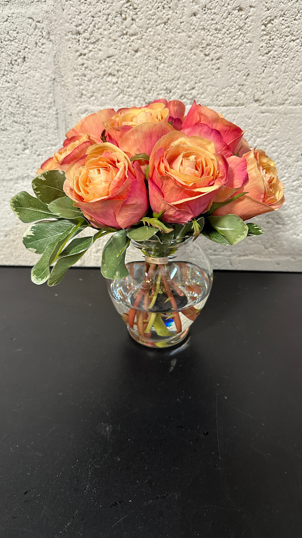 Rosebuds & Pittosporum in 5" Ginger Jar-Faux Water  (PCRD)