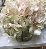 Large Hydrangea x3 in 5" Cylinder-Faux Water (Pink Green )