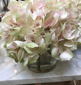 Large Hydrangea x3 in 5" Cylinder-Faux Water (Pink Green )