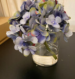 Hydrangea in 4" Cylinder-Faux Water (Dark Blue Purple)