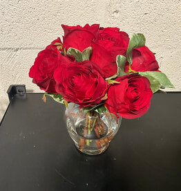 Rosebuds & Pittosporum in 5" Ginger Jar-Faux Water  (RD)