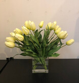 Dutch Tulips in 6” Rectangle Vase (Yellow)