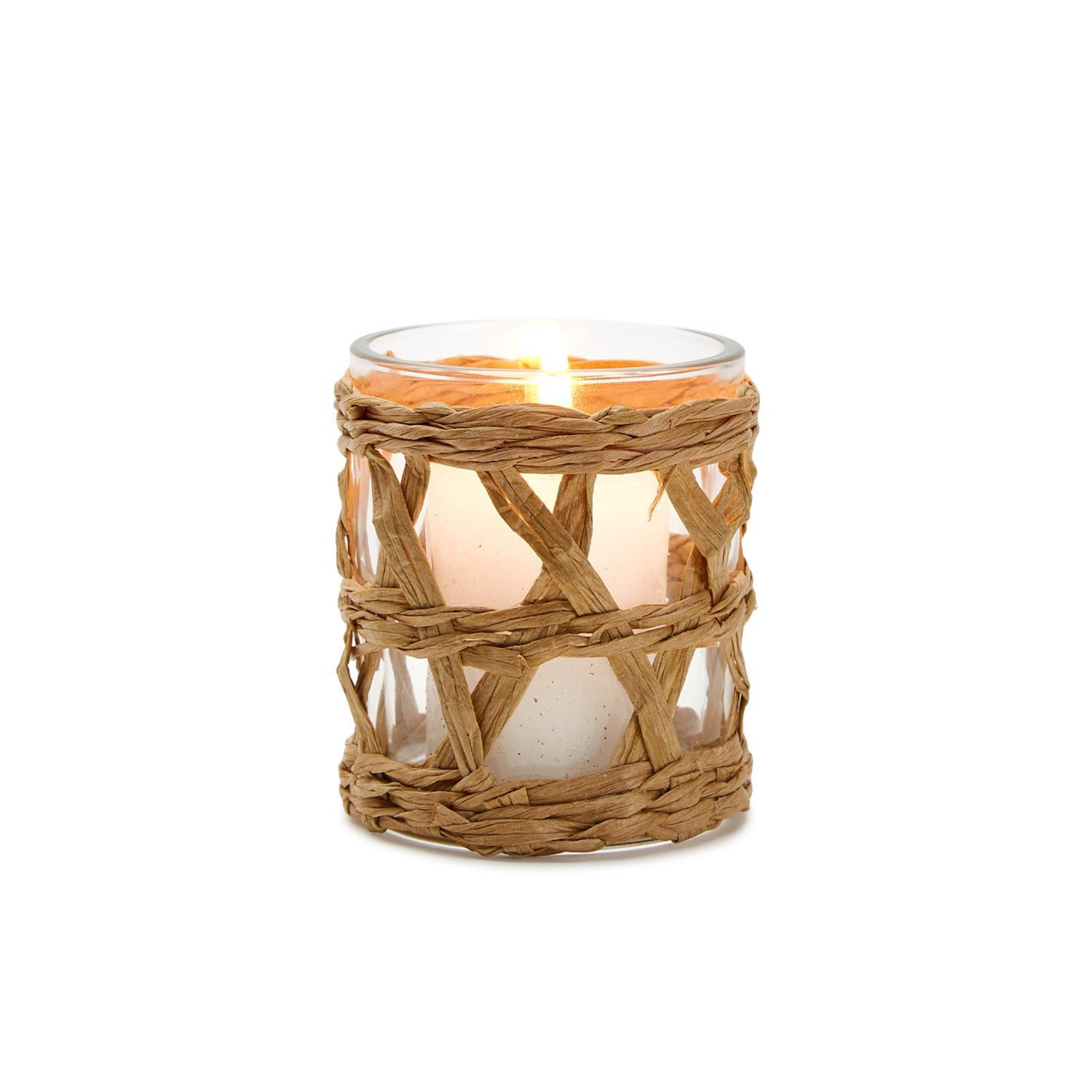 Raffia Lattice Vase/Candleholder - 3" H x 2 1/2" Dia