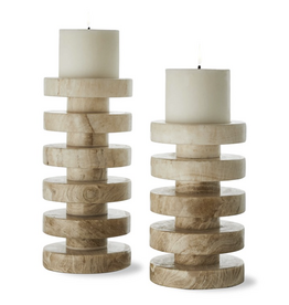 EMORA PILLAR CANDLEHOLDERS, S/2      6 W X 13 H X 6 D (in)