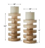 EMORA PILLAR CANDLEHOLDERS, S/2      6 W X 13 H X 6 D (in)