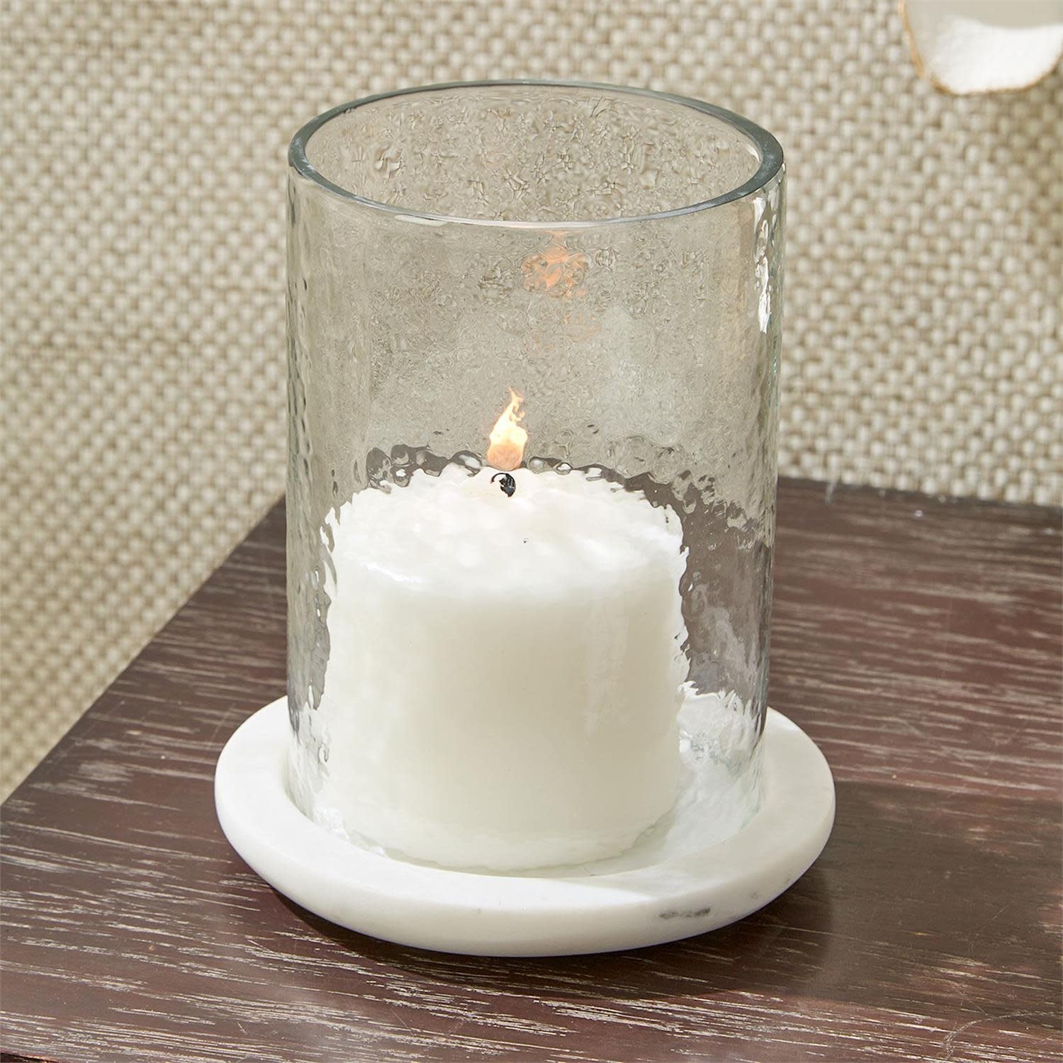 Marble Tabletop Hurricane   7"Hx5.75D