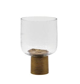 CADEY SM CLEAR GLASS CANDLE HOLDER 6"D x 6"W x 9.25"H x 6"DIA
