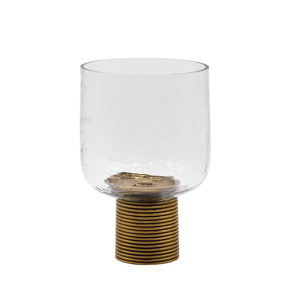 CADEY SM CLEAR GLASS CANDLE HOLDER 6"D x 6"W x 9.25"H x 6"DIA