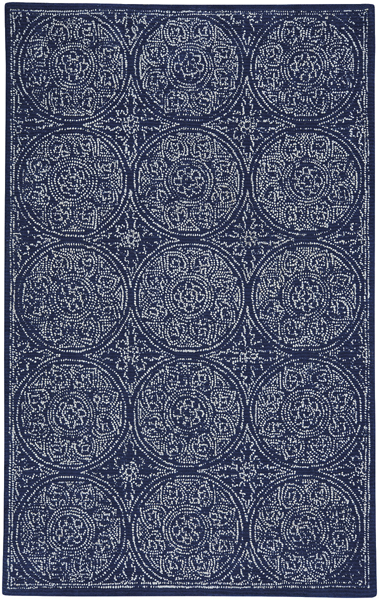 Callista Navy Wool Rug 5 x 8