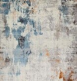 Sunbrella Cream/Light Blue Rug 4 x 6