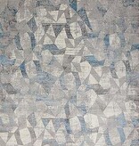Sunbrella Grey/Light Blue Rug 5 x 8