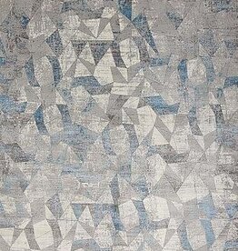 Sunbrella Grey/Light Blue Rug 5 x 8