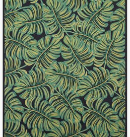 Veranda Monstera 2'3"x4' Black Area Rug
