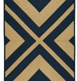 LM-Quilt Pattern Rug Navy 7'x9'