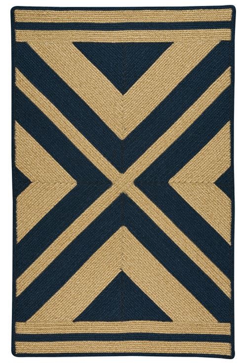 LM-Quilt Pattern Rug Navy 7'x9'
