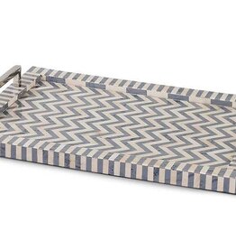 Chevron Tray - Grey 20"x14"
