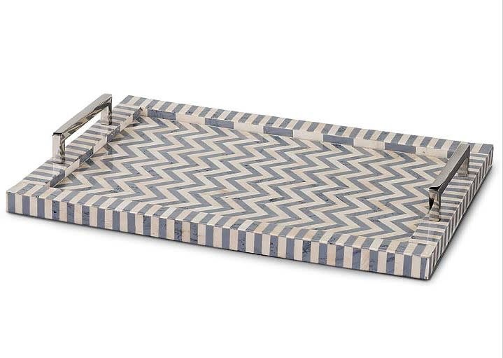 Chevron Tray - Grey 20"x14"