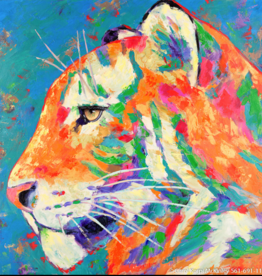 Giclee Tiger Side View 40" x 40"