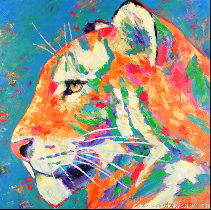 Giclee Tiger Side View 40" x 40"