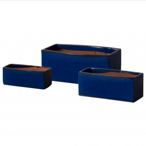 Window Box Planter Blue LG 24"W x 11"D x 10"H