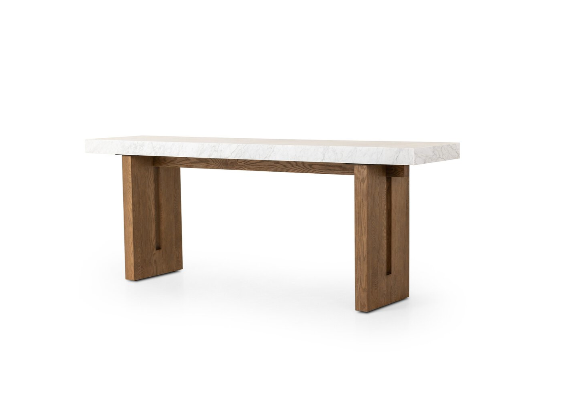 Olympia Console Table White Carrara Marble 86.00"w x 19.00"d x 32.00"h