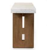 Olympia Console Table White Carrara Marble 86.00"w x 19.00"d x 32.00"h