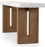 Olympia Console Table White Carrara Marble 86.00"w x 19.00"d x 32.00"h