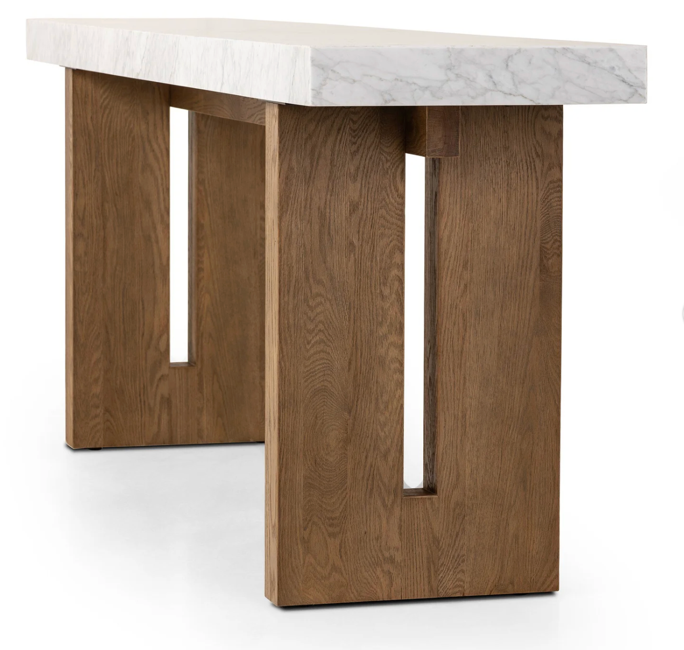 Olympia Console Table White Carrara Marble 86.00"w x 19.00"d x 32.00"h