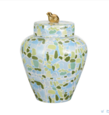 Lumberton Jar With Lid - Blue/Green  - 19.5h x 14.75w x 14.75d