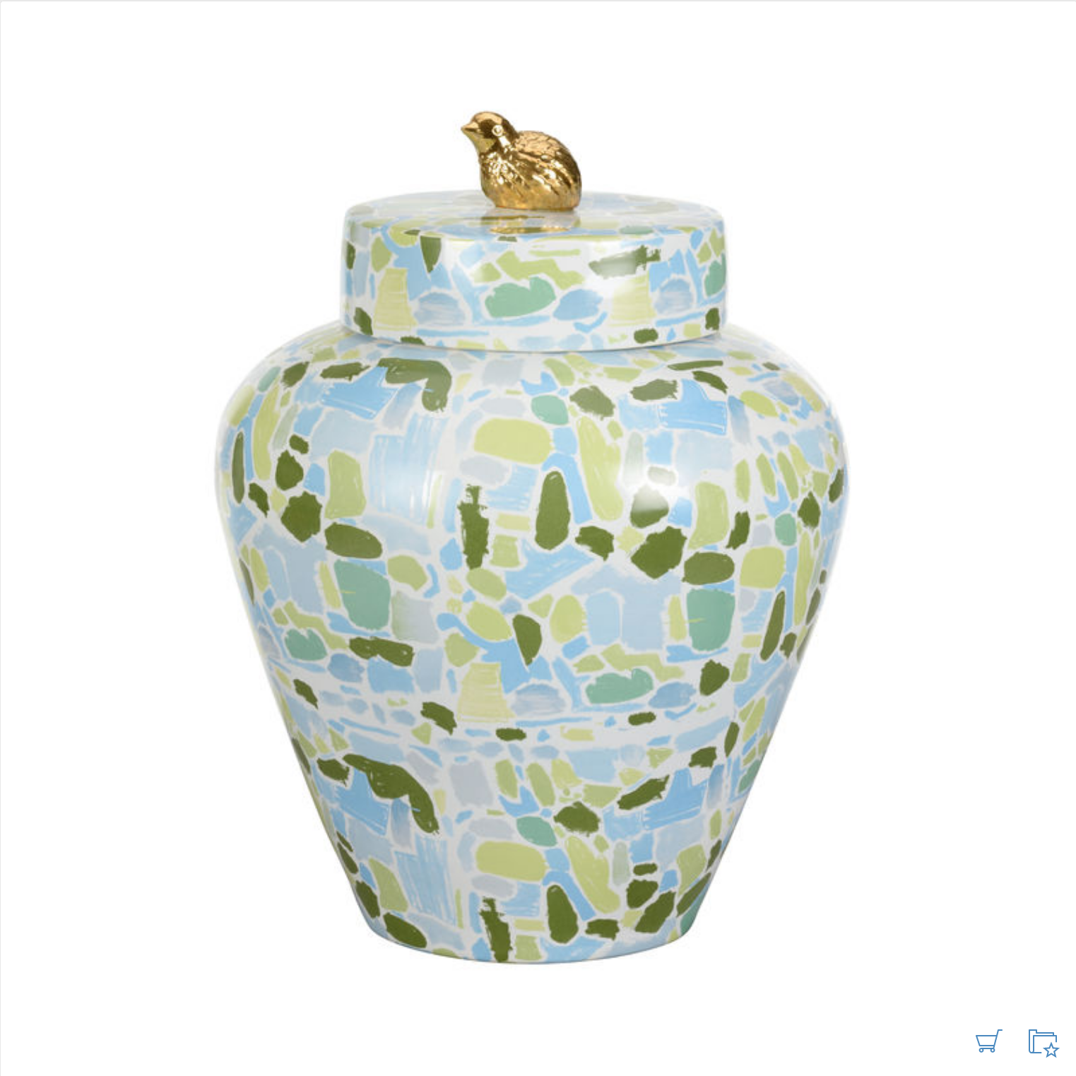 Lumberton Jar With Lid - Blue/Green  - 19.5h x 14.75w x 14.75d