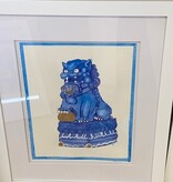 Blue Foo Dog 14"x18" original watercolor