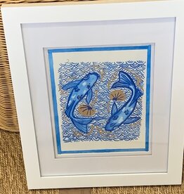 Blue Koi Fish 11"x14" orginal watercolor
