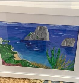 Capri 14"x18" original gouache painting