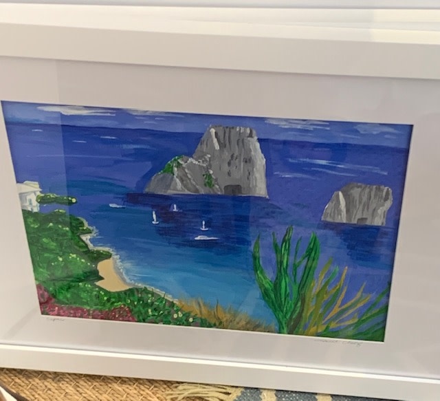 Capri 14"x18" original gouache painting