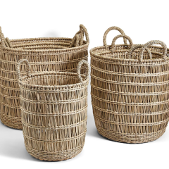 Hand-Crafted Seagrass Basket Large 15x16
