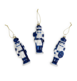 Blue and White Nutcracker Soldier Christmas Ornament Assorted