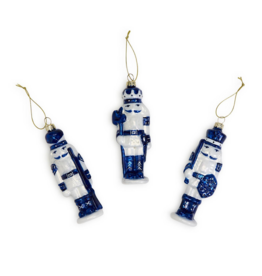 Blue and White Nutcracker Soldier Christmas Ornament Assorted