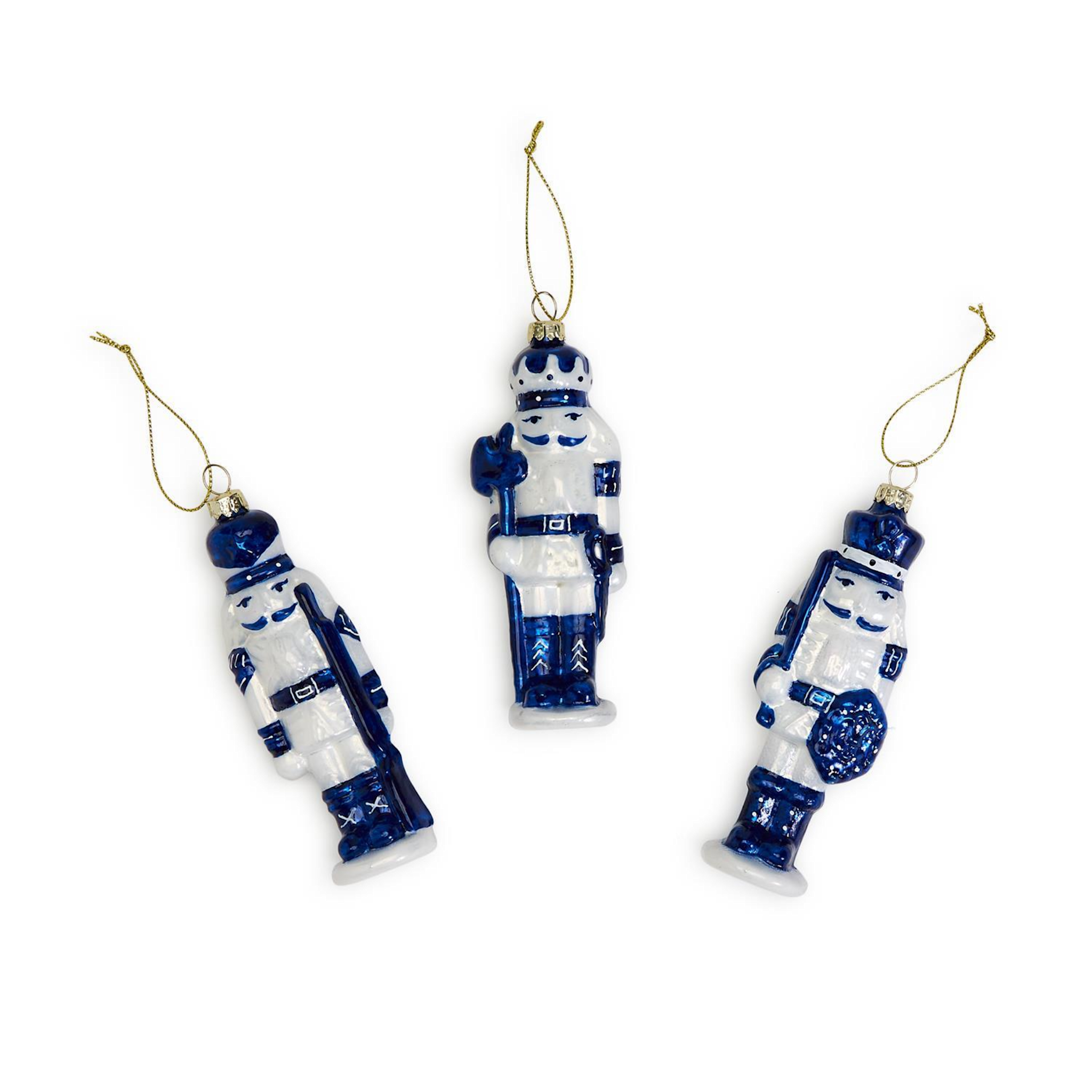 Blue and White Nutcracker Soldier Christmas Ornament Assorted