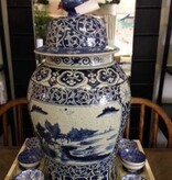 Blue and White Ginger Jar -17 x 30H