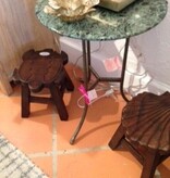 Marble & Metal Table 17D x 23H