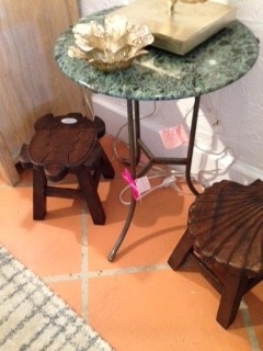 Marble & Metal Table 17D x 23H