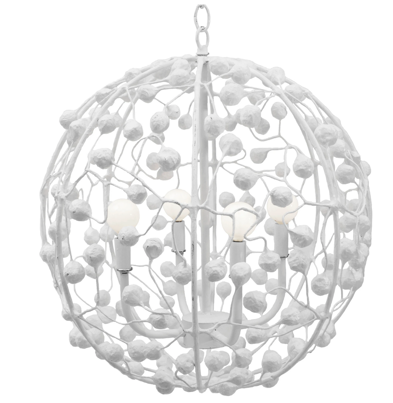 Celeste Sphere Chandelier White 20" Diameter