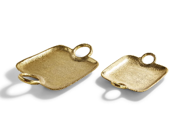 Metropolitan Decorative Gold Tray with Handles Large