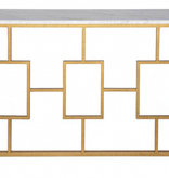 London Console Royal Gold/Carrera Marble 40” x 72” x 16”