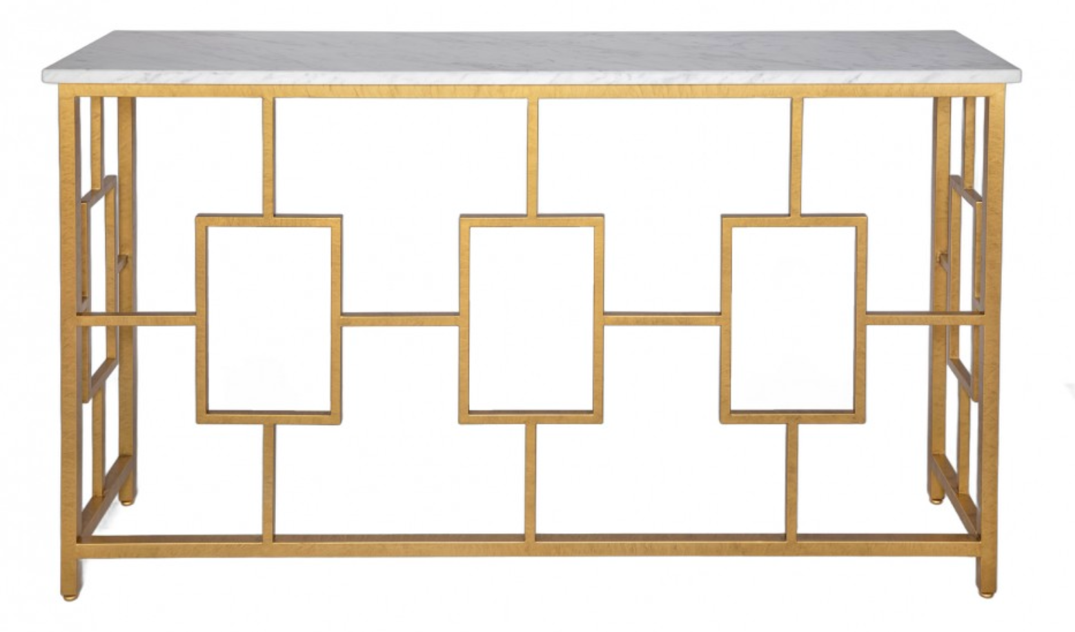 London Console Royal Gold/Carrera Marble 40” x 72” x 16”
