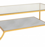 Elite Coffee Table in Royal Gold with Carrera Marble 18.5" x 52" x 27.5"